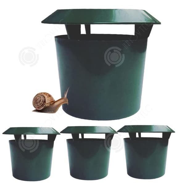 INN snigelfälla 9x11,5 cm 4 stycken plastsnäckfångare Ölsnäckfångare för att fånga sniglar och eskargo