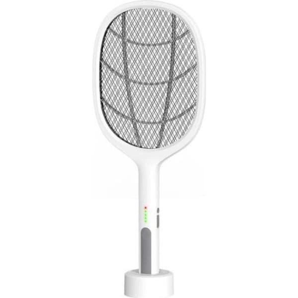 TD®USB Elektrisk myggsmällare, två-i-ett uppladdningsbar myggsmällare, elektrisk chockmyggsmällare, vit