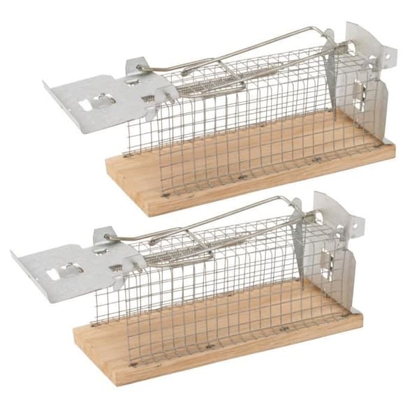 Set med 2 Intelligenta Fällor för Levande Mus, Musfälla; ofarlig och Återanvändbar; 15 x 6 x 7,5 cm