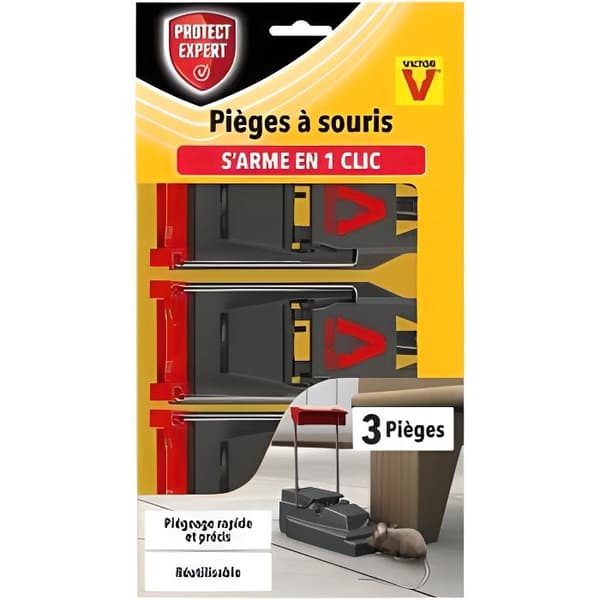 PROTECT EXPERT SOUTRAP3 Musfällor - 3 plastdämpare - Snabba, exakta och lätta att använda, färglösa, One Size