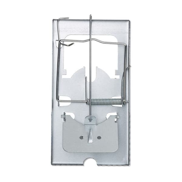 Relaxdays Mössfälla, 4-pack, tandad fångstyra, återanvändbar, hög effektivitet, metall, fälla, silverfärgad