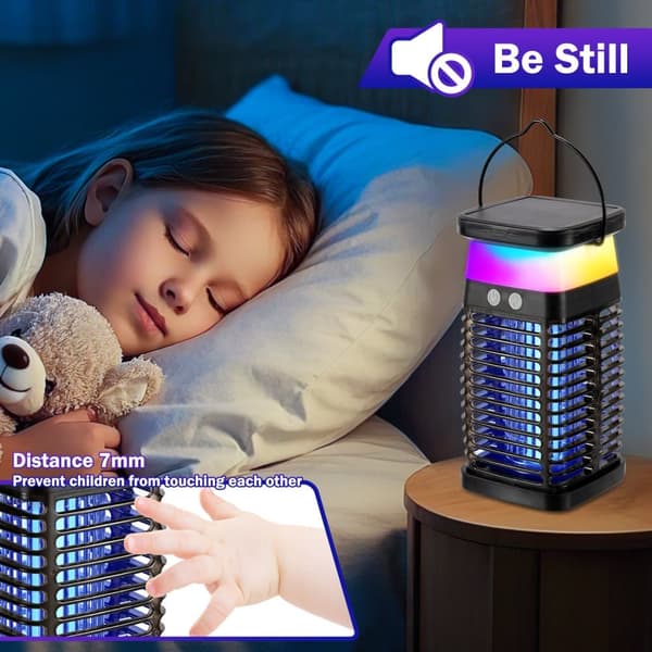Solar utomhus myggavvisande lampa 4000mah UV elektrisk vattentät insektsdödare effektiv repellent