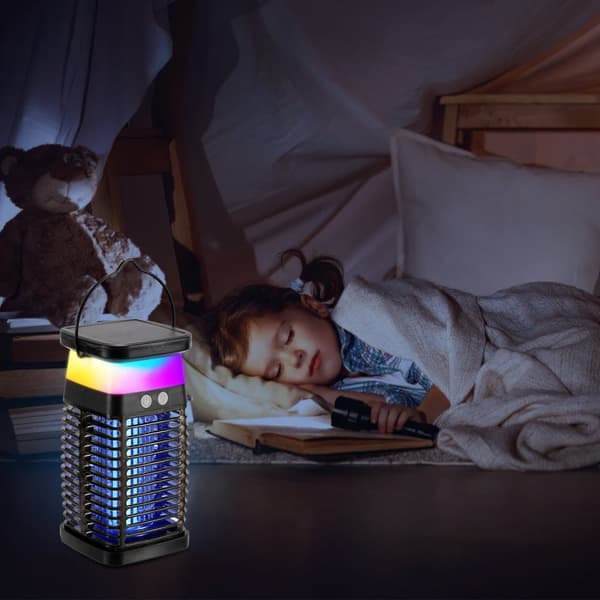 Solar utomhus myggavvisande lampa 4000mah UV elektrisk vattentät insektsdödare effektiv repellent