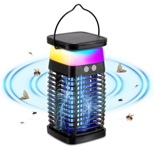 Solar utomhus myggavvisande lampa 4000mah UV elektrisk vattentät insektsdödare effektiv repellent