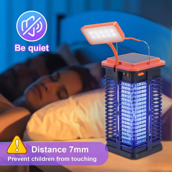 Sol utomhus myggavvisande lampa uppladdningsbar USB 3 i 1 LED-lyktor bärbar solcellslampa vattentät IPX4 campingfackla