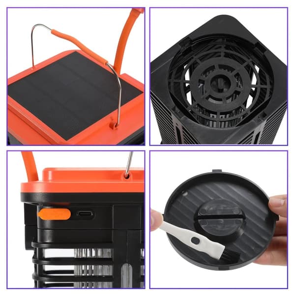 Sol utomhus myggavvisande lampa uppladdningsbar USB 3 i 1 LED-lyktor bärbar solcellslampa vattentät IPX4 campingfackla