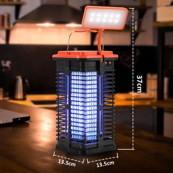 Sol utomhus myggavvisande lampa uppladdningsbar USB 3 i 1 LED-lyktor bärbar solcellslampa vattentät IPX4 campingfackla