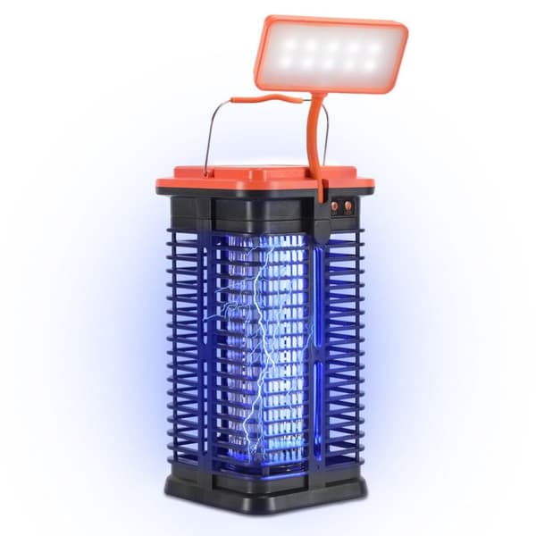 Sol utomhus myggavvisande lampa uppladdningsbar USB 3 i 1 LED-lyktor bärbar solcellslampa vattentät IPX4 campingfackla
