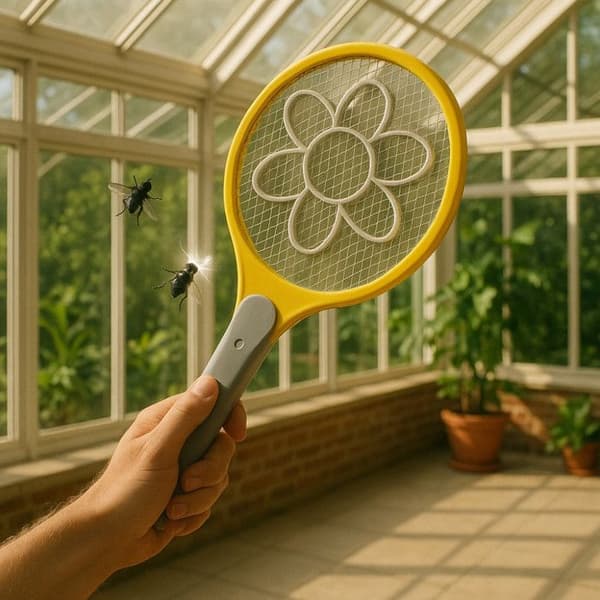 Elektrisk Myggracket med Batteri XL-format 48 cm Högspänningsgaller för Insekter