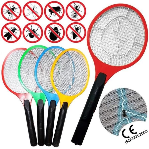 1 ENHET-Elektrisk flugdödarracket Anti Insect LED Myggracket Elektrisk flugsmällare Batteridriven