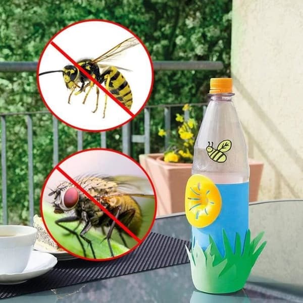 10 stycken gula trattfällor för getingar, gör-det-själv insektsfällor för utomhusbruk, bekämpning av insekter