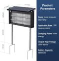 Pikkukuva 4 / 8: OBOSOE Outdoor Mosquito Killer - Aurinkoenergialla toimiva hyönteisloukku 4500V parvekkeelle, retkeilyyn ja puutarhaan