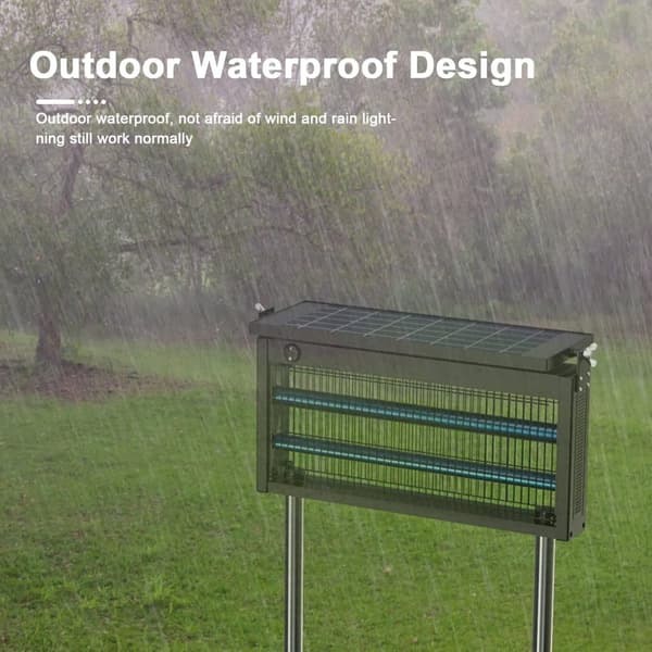 OBOSOE Outdoor Mosquito Killer - Aurinkoenergialla toimiva hyönteisloukku 4500V parvekkeelle, retkeilyyn ja puutarhaan