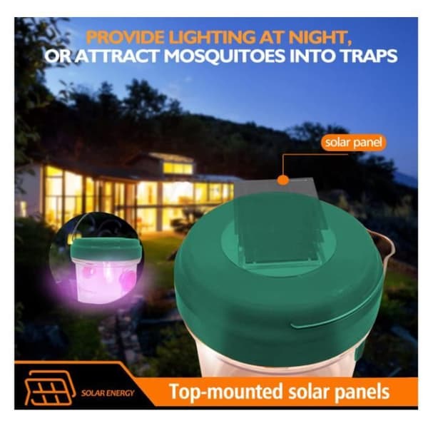 Drosophila Trap flugfälla Getingar och myggor Solar LED flugfällor Utomhusgeting för bin Gula jackor 2-pack (grön)