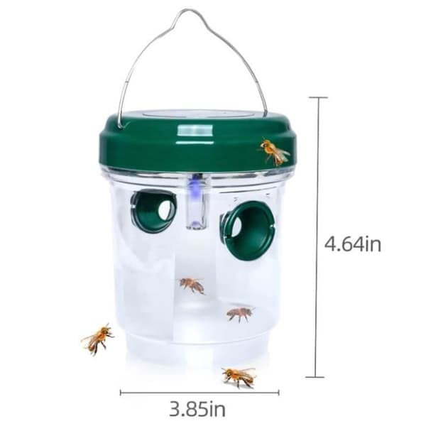 Drosophila Trap flugfälla Getingar och myggor Solar LED flugfällor Utomhusgeting för bin Gula jackor 2-pack (grön)