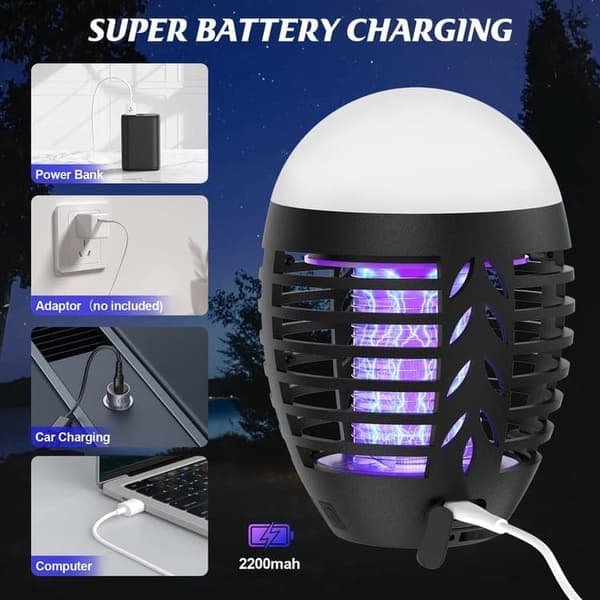 OBOSOE hyttysten tappaja ulkona 5W – hyttyslamppu LED- ja IP66-suojauksella, tehokas hyönteisiä vastaan