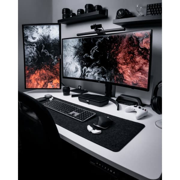 Deltahub Minimalistic Desk Pad -hiirimatto, 28 x 63 cm, tummanharmaa