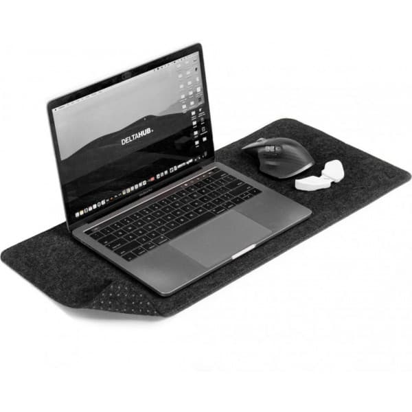 Deltahub Minimalistic Desk Pad -hiirimatto, 28 x 63 cm, tummanharmaa