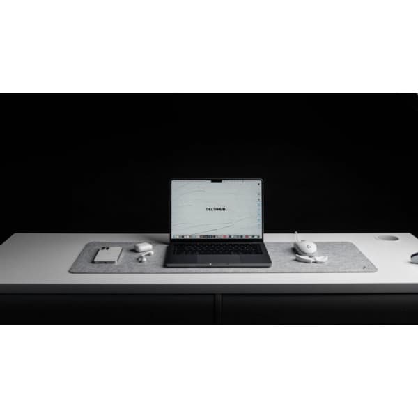Deltahub Minimalistic Desk Pad -hiirimatto, 30 x 90 cm, vaaleanharmaa