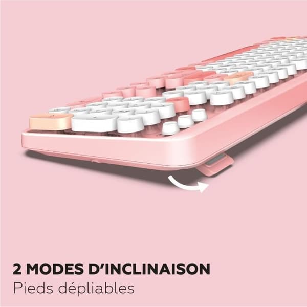 Trådlöst tangentbord + mus combo - MOBILITY LAB - Pure Color - Rosa - Ergonomisk design - Diskret skrivning