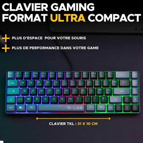 2-i-1-spelpaket - THE G-LAB - COMBO HYDRO - Kabelanslutet tangentbord och mus - Svart/grå
