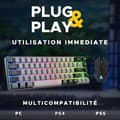 Miniatyrbillede 6 af 6: 2 i 1 Gamer Pack - THE G-LAB - COMBO HYDRO - Kabelansluten mus - Kabelanslutet tangentbord - Grå/svart - RGB