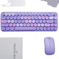 Miniatyrbillede 1 af 2: Trådløst Tastatur og Mus Combo, Ergonomisk Design, Retro Stil, 2.4G Trådløs Forbindelse,LILLA