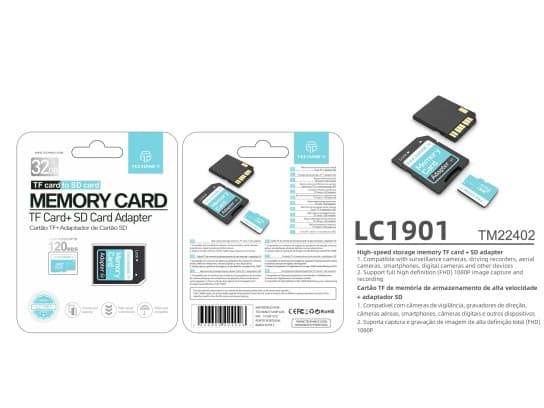 32Gb Micro Sd Minneskort med Adapter