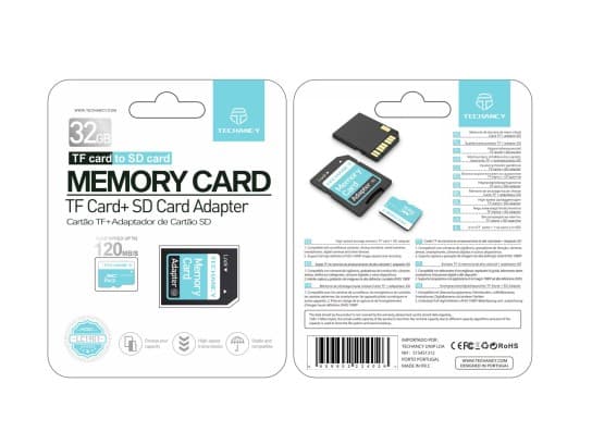 32Gb Micro Sd Minneskort med Adapter