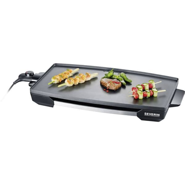Severin KG 2397 Bordsgrill Elektrisk med manuell temperaturinställning Rostfritt stål (borstat), Svart Svart