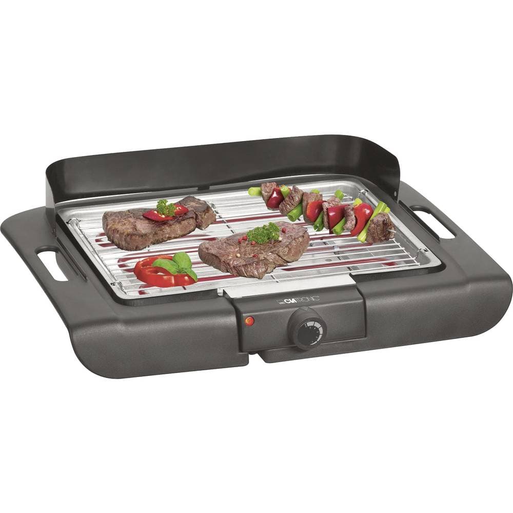 Clatronic BQ3507 Bord Elektrisk grill med vindskydd, med manuell temperaturinställning Svart