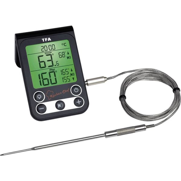 TFA Dostmann 14.1512.01 KÜCHEN-CHEF Grilltermometer Svart