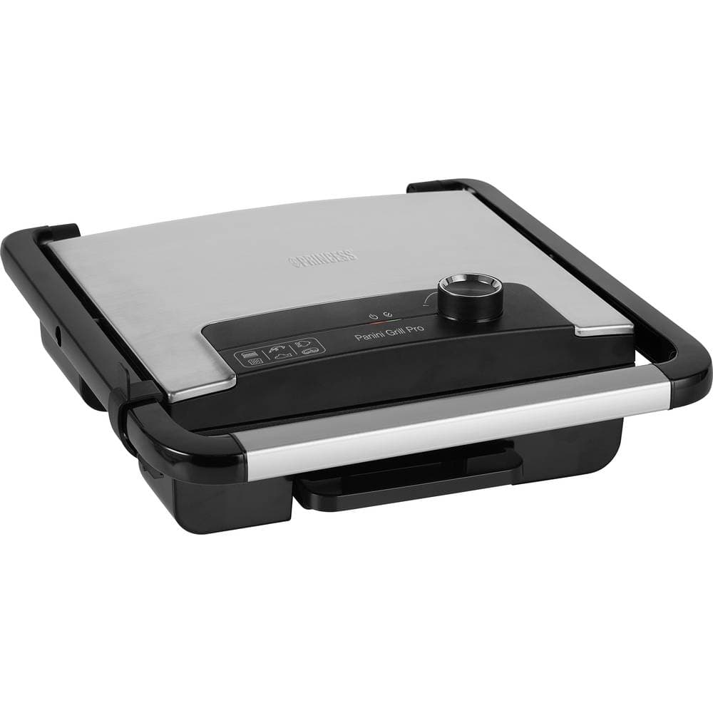 Princess 01.112425.01.001 Bord Panini-grill Non-stick-beläggning, Kontrolljus, hopfällbar Svart