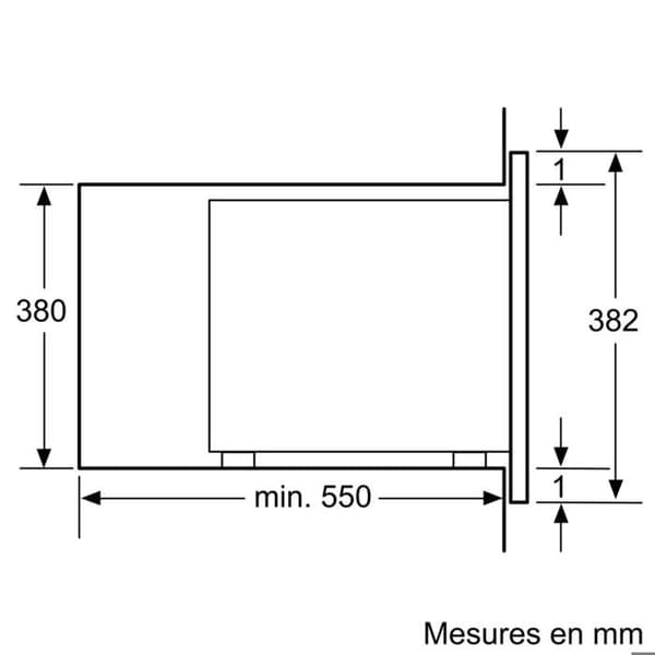 Bosch-serien | 4 BFL553MS0 Inbyggd enfunktions mikrovågsugn 25 liter 900 Watt rostfritt stål