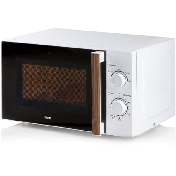 DOMO DO1057 20L mikrovågsugn - 5 effekter - 700W - Avfrostningsfunktion - 25,5 cm skivspelare - Ljudsignal - Vit