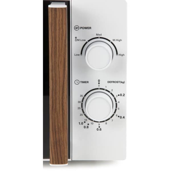 DOMO DO1057 20L mikrovågsugn - 5 effekter - 700W - Avfrostningsfunktion - 25,5 cm skivspelare - Ljudsignal - Vit