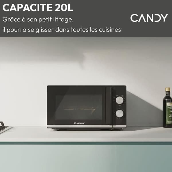 CMG20TNMB Mikrovågsugn CANDY Moderna Grill 20L 700W - 900W Grill - Mekanisk UI 6 effektnivåer - Viktavfrostningsfunktion