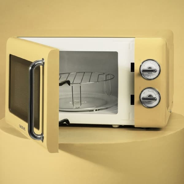 Cecotec ProClean 3010 Retro Yellow 20-litre manual microwave with 700 W.