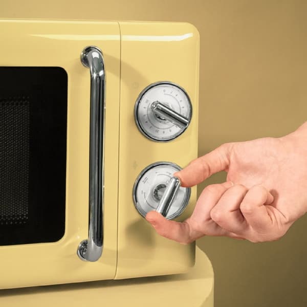Cecotec ProClean 3010 Retro Yellow 20-litre manual microwave with 700 W.