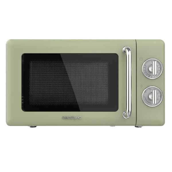 Cecotec ProClean 3110 Retro Green 20-litre manual microwave with 700 W and grill.