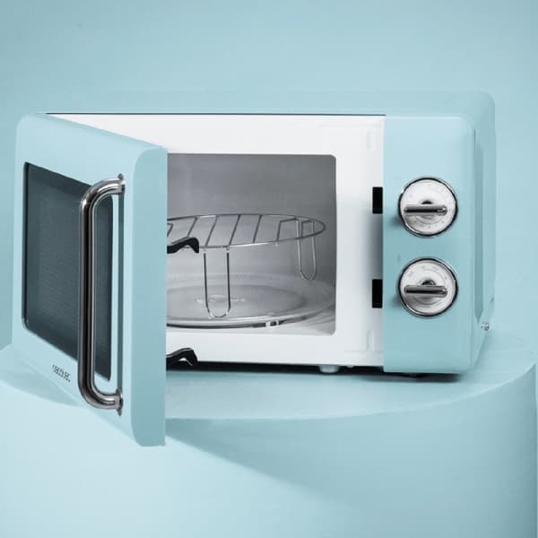 Cecotec ProClean 3110 Retro Blue 20-litre manual microwave with 700 W and grill.