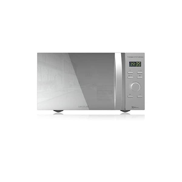 Cecotec 30-litre microwave with grill, mirror-effect front design and 3DWave technology.