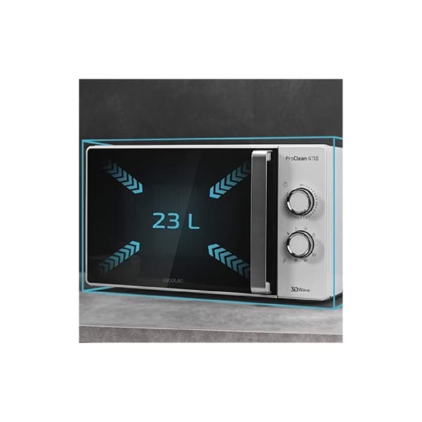 Cecotec 23-litre capacity microwave with grill, Ready2Clean coating and 3DWave technology.