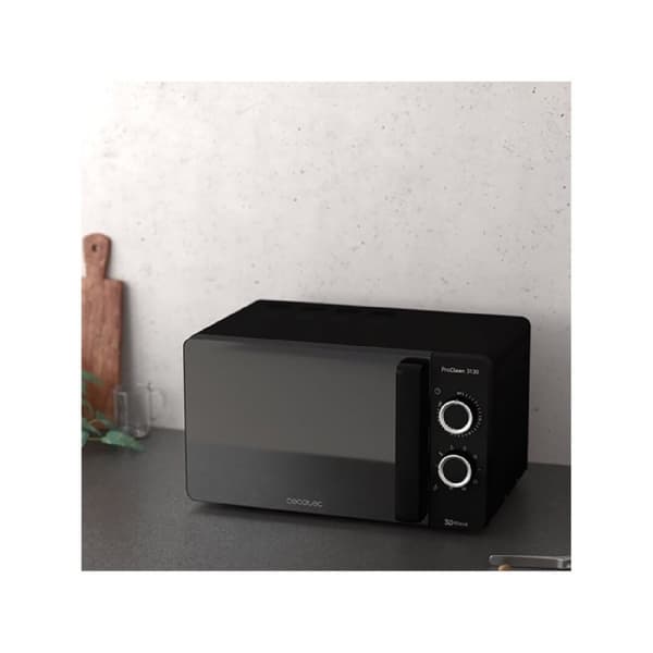 Cecotec 20-litre capacity microwave with grill, Ready2Clean coating and 3DWave technology.