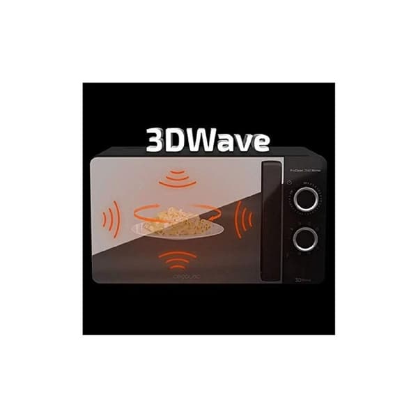 Cecotec 20-litre capacity microwave with grill, Ready2Clean coating and 3DWave technology.