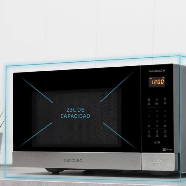 Cecotec 23-litre capacity microwave, Ready2Clean coating and 3DWave technology.