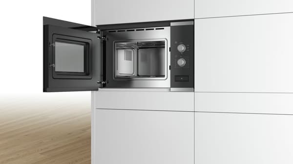 Bosch | BFL520MS0 | Mikrobølgeovn | Indbygget | 20 L | 800 W | Rustfrit stål/sort