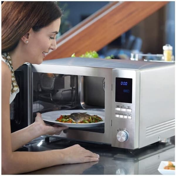 SHARP R-922STWE - Mikrovågsugn i rostfritt stål - 32 L - 1000 W - Grill 1100 W - Ugn 2500 W - Fristående