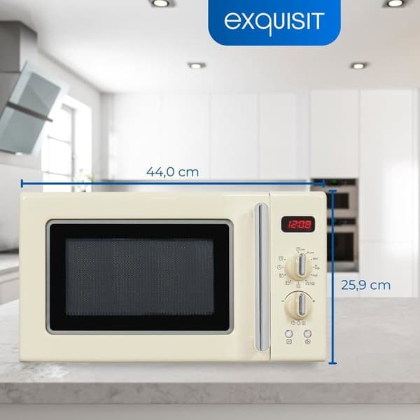 Exquisit Mikrovågsugn - MW 8020 H - Exqu Retro Mikrowelle RMW720-3GDIG Creme | 812764002