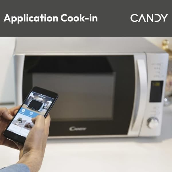 Candy Essenza Grill Mikrovågsugn - CMXG30DS - 900W - 30L - Silver - Avfrostningsfunktion - 5 effektnivåer - 10 automatiska menyer